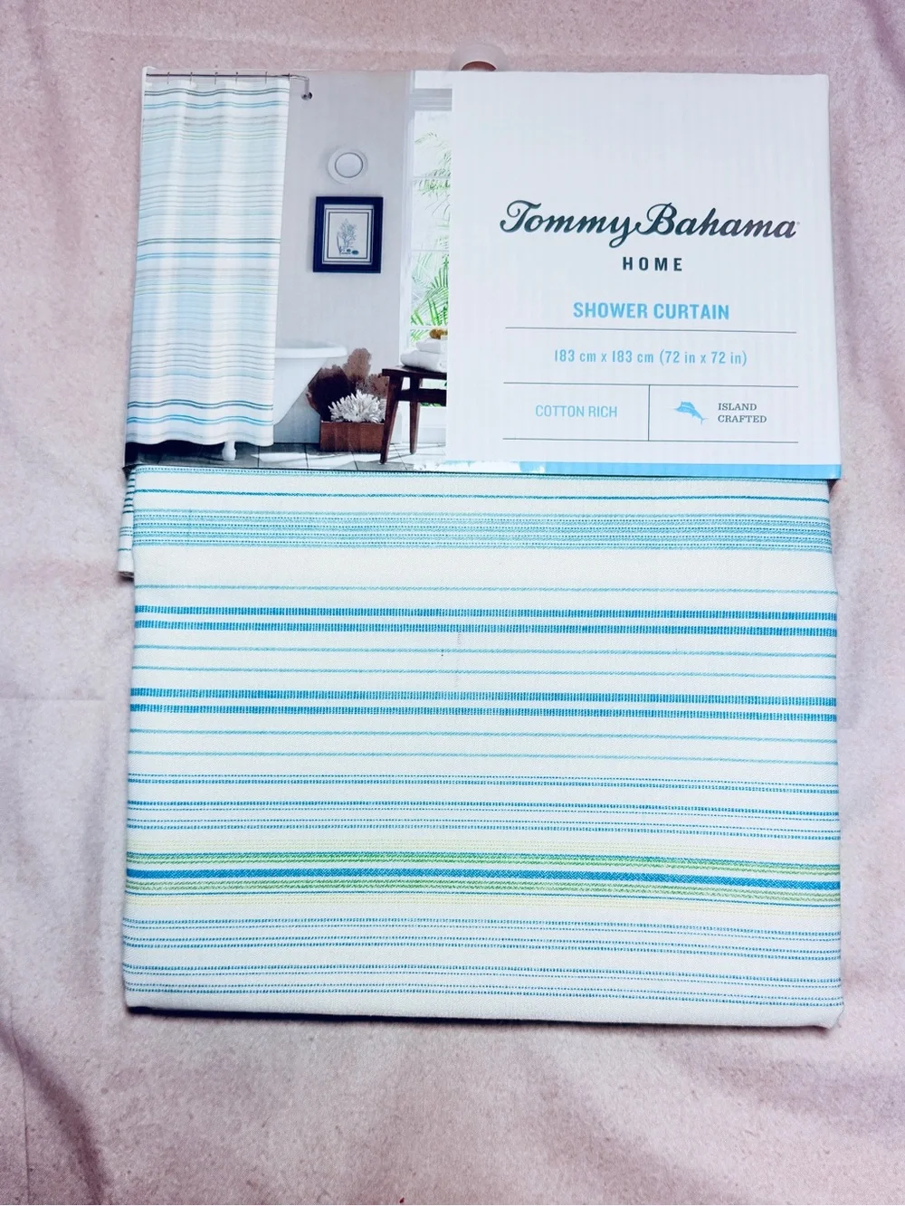 Tommy Bahama Home La Scala Breezer Cotton Shower Curtain, 72